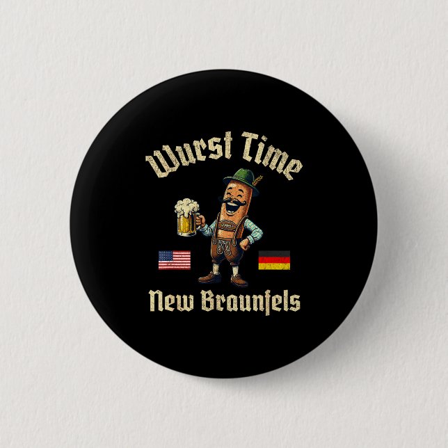 Wurst Time Wurst Fest German Beer Festival New Bra Button (Vorderseite)
