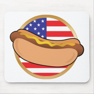 Würstchen-amerikanische Flagge Mousepad