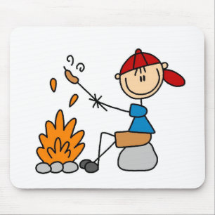 Würstchen auf Lagerfeuer Mousepad