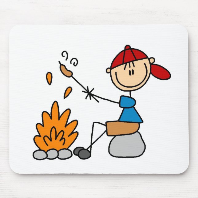 Würstchen auf Lagerfeuer Mousepad (Vorne)