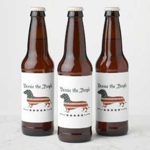 Würstchen Die Menschen Dackel 4. Juli Bierflaschenetikett