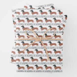 Würstchen Die Menschen Dackel 4. Juli Geschenkpapier Set