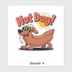 Würstchen Hot-Dog Vibes Aufkleber