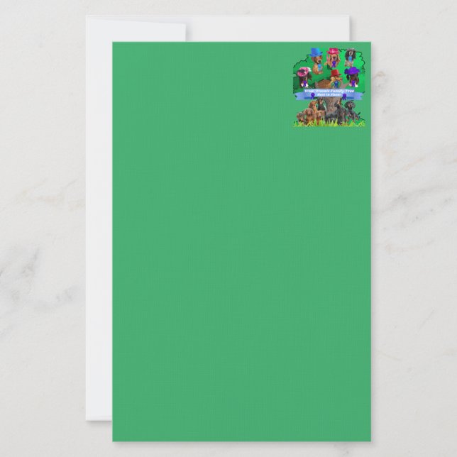 Würstchen Hunde Familienbaum am besten in der Stat Briefpapier (Vorderseite)