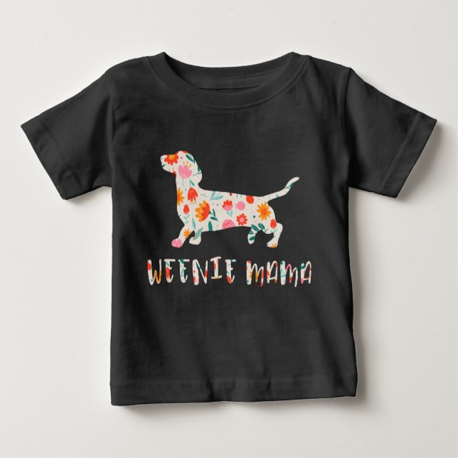 Würstchen Mama Dackel Baby T-shirt (Vorderseite)