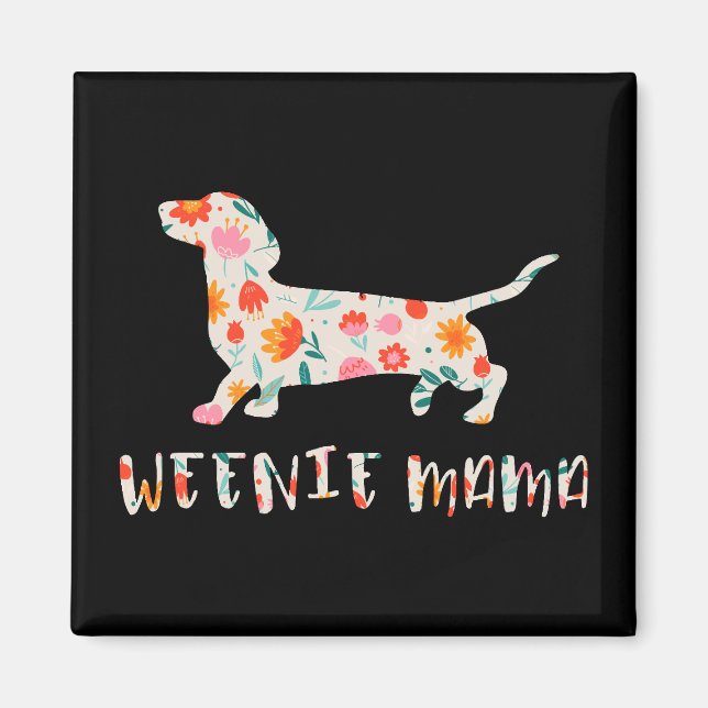 Würstchen Mama Dackel Magnet (Vorne)