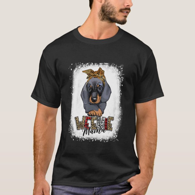 Würstchen Mama Leopard Dackel Mama T-Shirt (Vorderseite)