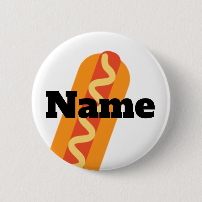Würstchen-Zugeständnis-Karnevals-Namensschild Button (Vorderseite)