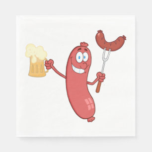 Würste und Bier Serviette