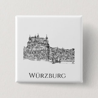Würzburg Bayern Stadtansicht Minimalistische Linie Button