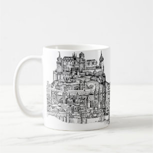 Würzburg Bayern Stadtansicht Minimalistische Linie Kaffeetasse