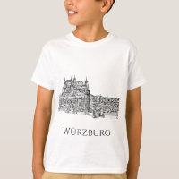 Würzburg Bayern Stadtansicht Minimalistische Linie