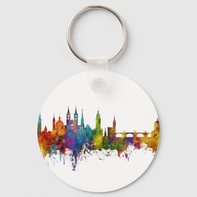 Würzburg Deutschland Skyline Schlüsselanhänger (Vorderseite)