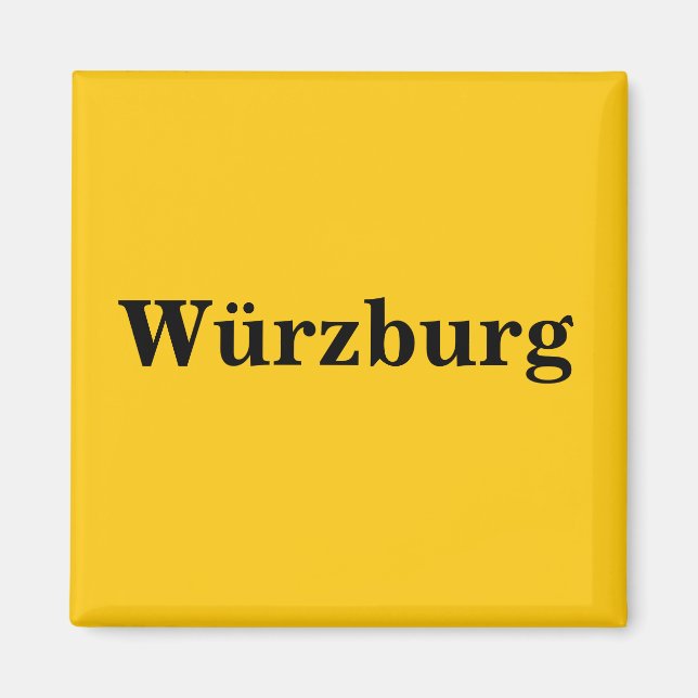 Würzburg  Magnet Schild Gold Gleb (Vorne)