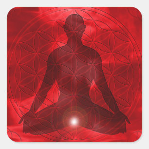 Wurzel Chakra Muladhara Quadratischer Aufkleber