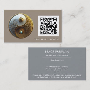 Wurzel der Harmonie   Yin Yang Design Visitenkarte