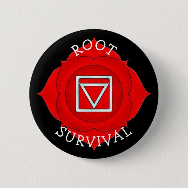 Wurzel-Überlebens-roter Chi Chakra Knopf Button (Vorderseite)