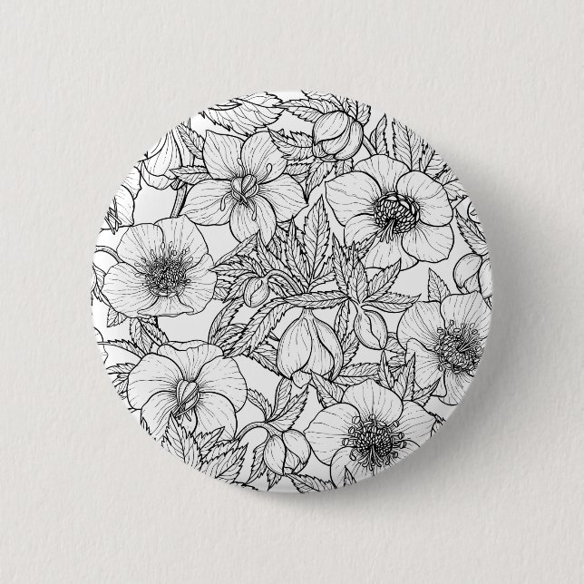 Wurzelbohrungen in Schwarzweiß Button (Vorderseite)