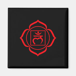 Wurzelchakra-Symbol Rot Muladhara Yogi Yoga Magnet