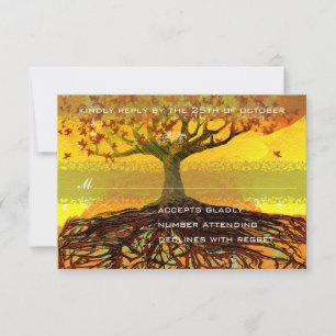 Wurzeln der Liebe Romantische Bäume Hochzeit RSVP Karte
