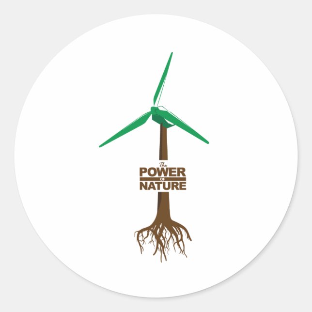 Wurzeln grüner Energie Runder Aufkleber (Vorderseite)