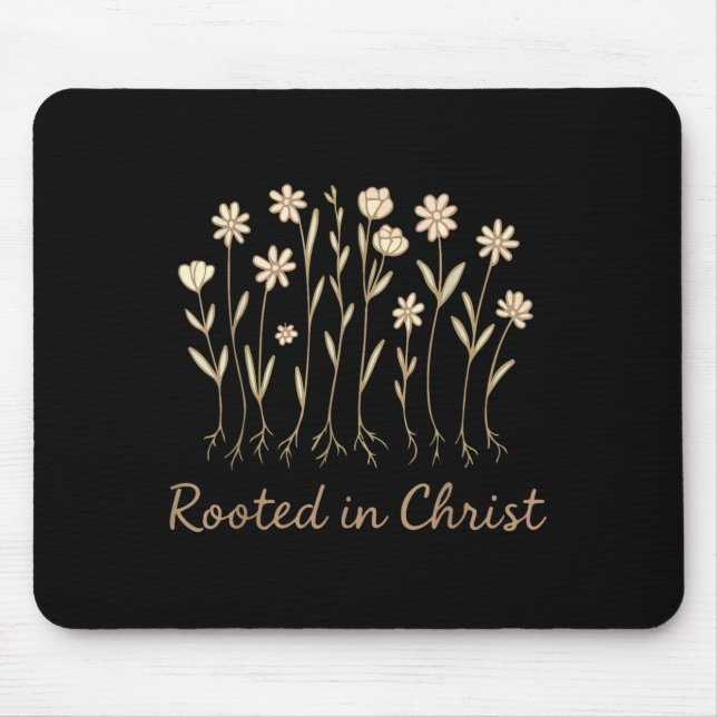 Wurzeln in Christus Blume Christlich Girl God Daug Mousepad (Vorne)