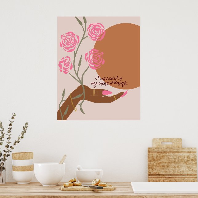 Wurzeln in den Segen der Antike: Schwarze Hand Kun Poster (Küche)