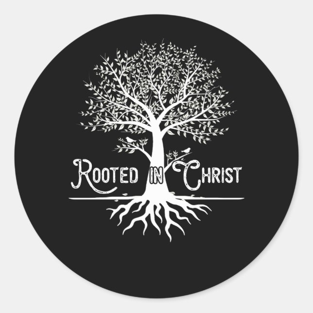 Wurzelt in Christus Christlicher Glaube und Liebe  Runder Aufkleber (Vorderseite)