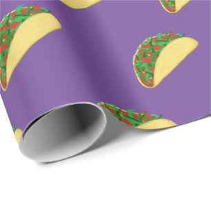 Würzig! Yummy Taco-Muster auf Lila Geschenkpapier