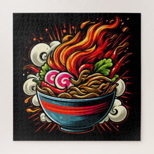 Würzige Ramen japanische Nudel-Straßenkunst