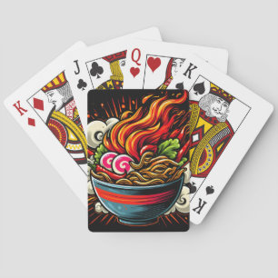 Würzige Ramen japanische Nudel-Straßenkunst Spielkarten