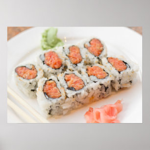 Würzige Thunfisch-Rollensushi Poster