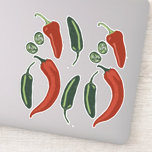 Würziges Jalapeno-Chile-Pfeffer-Set Aufkleber