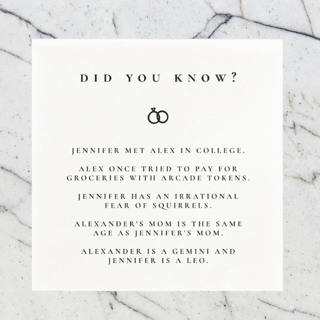 Wussten Sie die Verlobung? Serviette (Von Creator hochgeladen)
