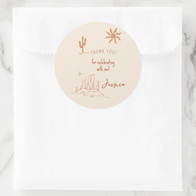 Wüste Bachelorette-Gevor-Label Runder Aufkleber (Tasche)