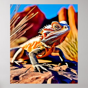 Wüste Bartded Dragon Poster