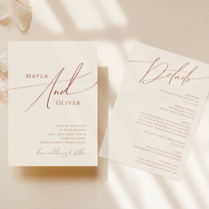 Wüste   Beige auf einer Hochzeit Einladung