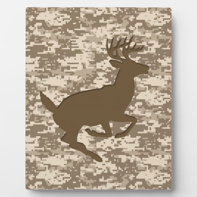 Wüste Beige Digital Camouflage Deer Camouflage Mus Fotoplatte (Vorderseite)