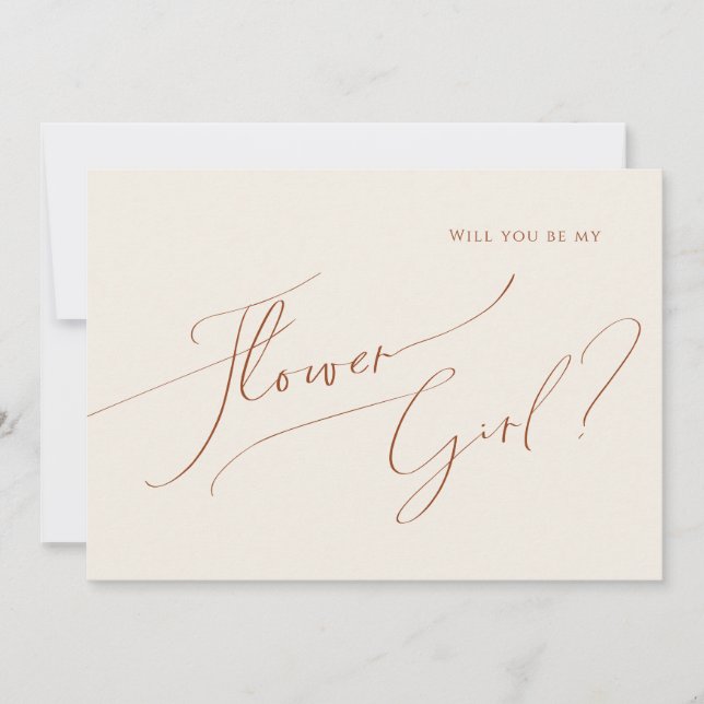 Wüste | Beige Flower Girl Card Einladung (Vorderseite)