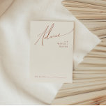Wüste | Beige Hochzeitsratenkarte Hinweiskarte<br><div class="desc">Diese Wüste | Beige Hochzeitsratenkarte ist perfekt für Ihre schlichte rustikale Western Beige und Terracotta Erdfarben Hochzeit. Die ohrenneutrale Boho-Farbpalette ist Vintag im Südwesten mit modernem Retro-Ambiente. Das Drehbuch ist eine delikate minimalistische handgeschriebene Kalligraphie, die ziemlich elegant und romantisch ist. Das Produkt ist bearbeitbar und hat viel Leerraum, sodass Sie...</div>