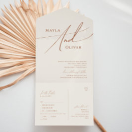 Wüste | Beige Lässiges Siegel und Senden All In One Einladung