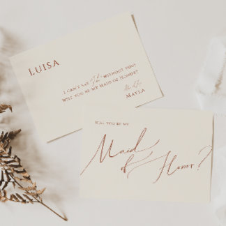 Wüste | Beige Trauzeugin Card Einladung
