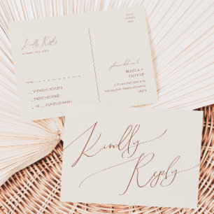 Wüste Beige Wedding RSVP Postkarte