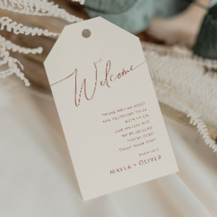 Wüste Beige Wedding Welcome Geschenkanhänger