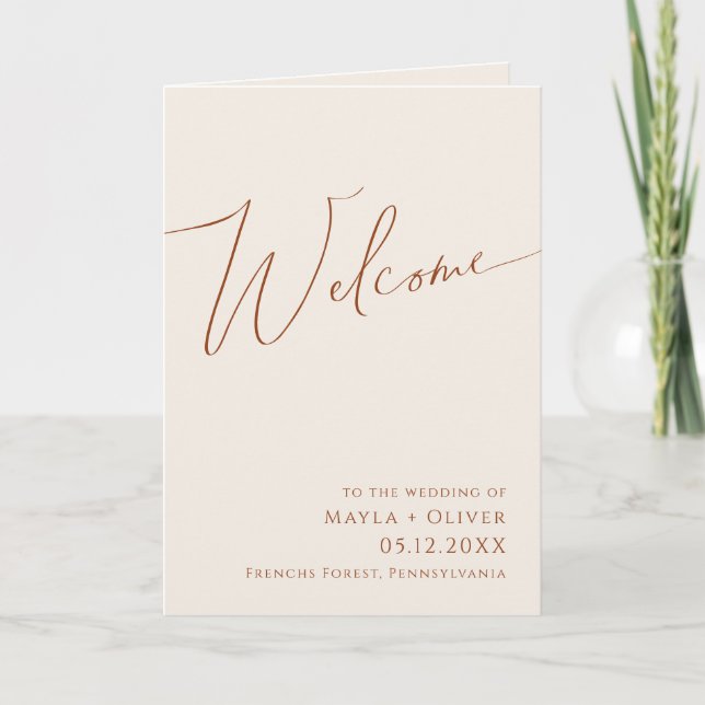Wüste | Beigefaltete Hochzeit Programm (Vorderseite)