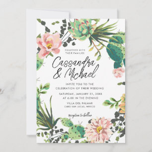Wüste Blooms Hochzeit Einladung