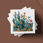 Wüste Blooms Lush Mirage Fliese<br><div class="desc">Herzlich willkommen in der Kunstgeschichte von 'Wüstenblüten Lush Mirage', einem von sechs bezaubernden Keramik Fliesen-Designs aus unserer hochgeschätzten Kollektion. Jede Kachel ist eine handwerkliche Darstellung des lebendigen Ökosystems der Wüste, mit einem üppigen Ensemble aus Kakteen, Blüten und Fauna, das in einem Kaleidoskop mit reichen, taktilen Farben dargestellt wird. Die "Lush...</div>
