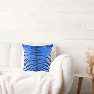 Wüste Blue Tiger Skin Print Throw Kissen