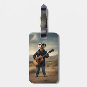 Wüste Blues: Denim Guitar Jam von Meerkat, Gepäckanhänger