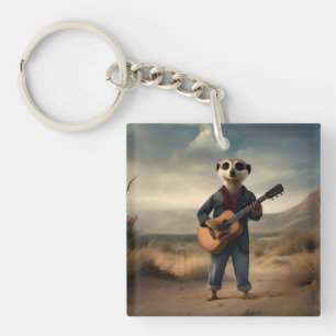 Wüste Blues: Denim Guitar Jam von Meerkat, Schlüsselanhänger